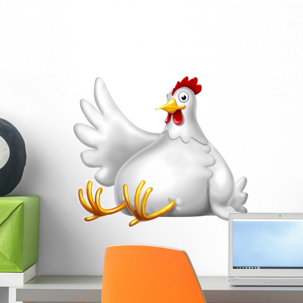 Wallmonkeys Peel and Stick Chicken Wall Decal - 18x18 Inches - Removable Graphic Art for Kitchen, Nursery & Farmhouse Decor (WM99308)