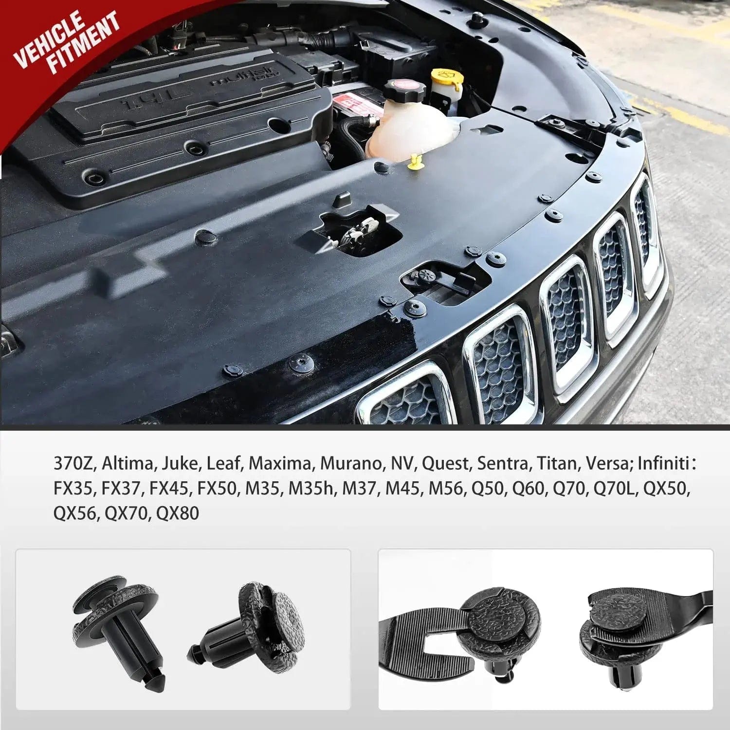 40 Pcs 20mm Hole 8mm Front Bumper & Radiator Support Push Retainer Clips 11296 AG000 - Compatible with Nissan & Infiniti Vehicles - Perfect for Bumper Repair & Radiator Installation