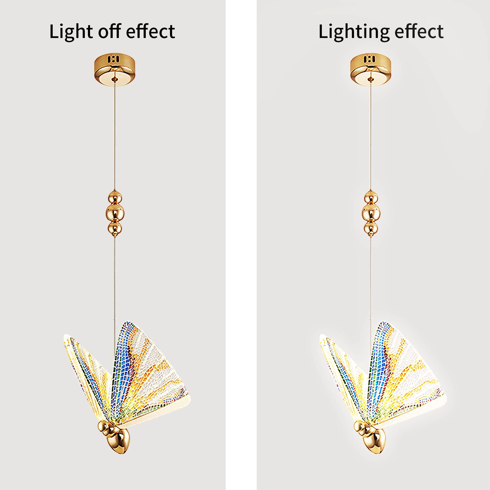 Nordic Butterfly Chandelier LED Pendant Light - Modern Ceiling Lamp for Living Room, Dining Room, Cafe, Bar & Staircase Decor - Elegant Lighting Fixture for Home, Restaurant & Commercial Spaces (Size S)