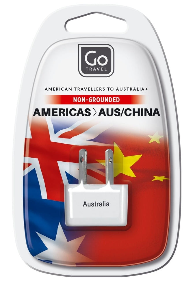 Go Travel Australia Universal Travel Adapter - Non-Grounded Plug for US, UK, EU, AU - Perfect for Laptops, Phones & Cameras on International Trips
