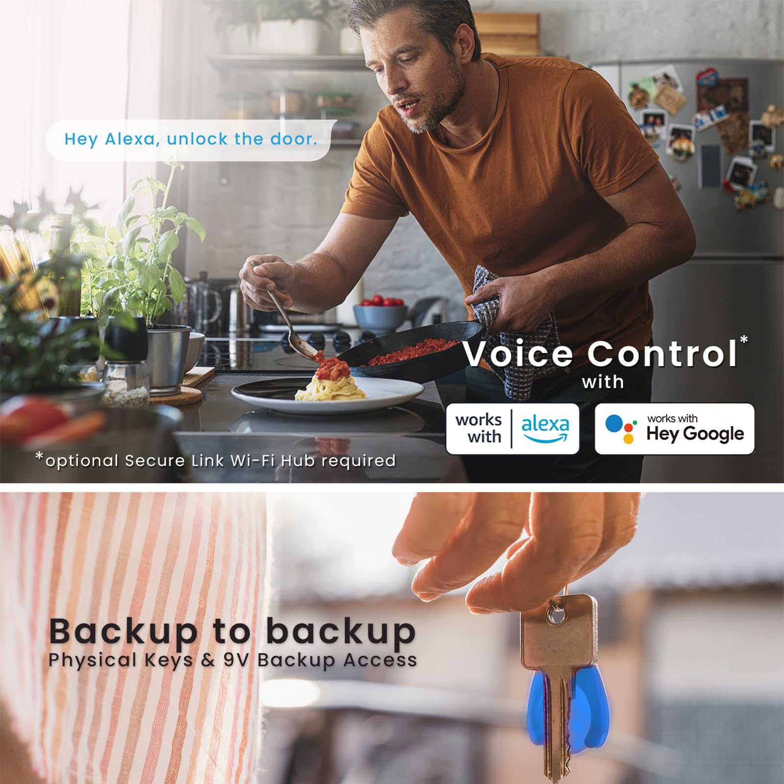 Lockly Secure Plus Smart Door Lock - Keyless Entry with Bluetooth, PIN Genie® Keypad & 3D Fingerprint Sensor | Auto-Locking Handle for Home Security | Perfect for Apartments, Vacation Homes & Smart Home Systems