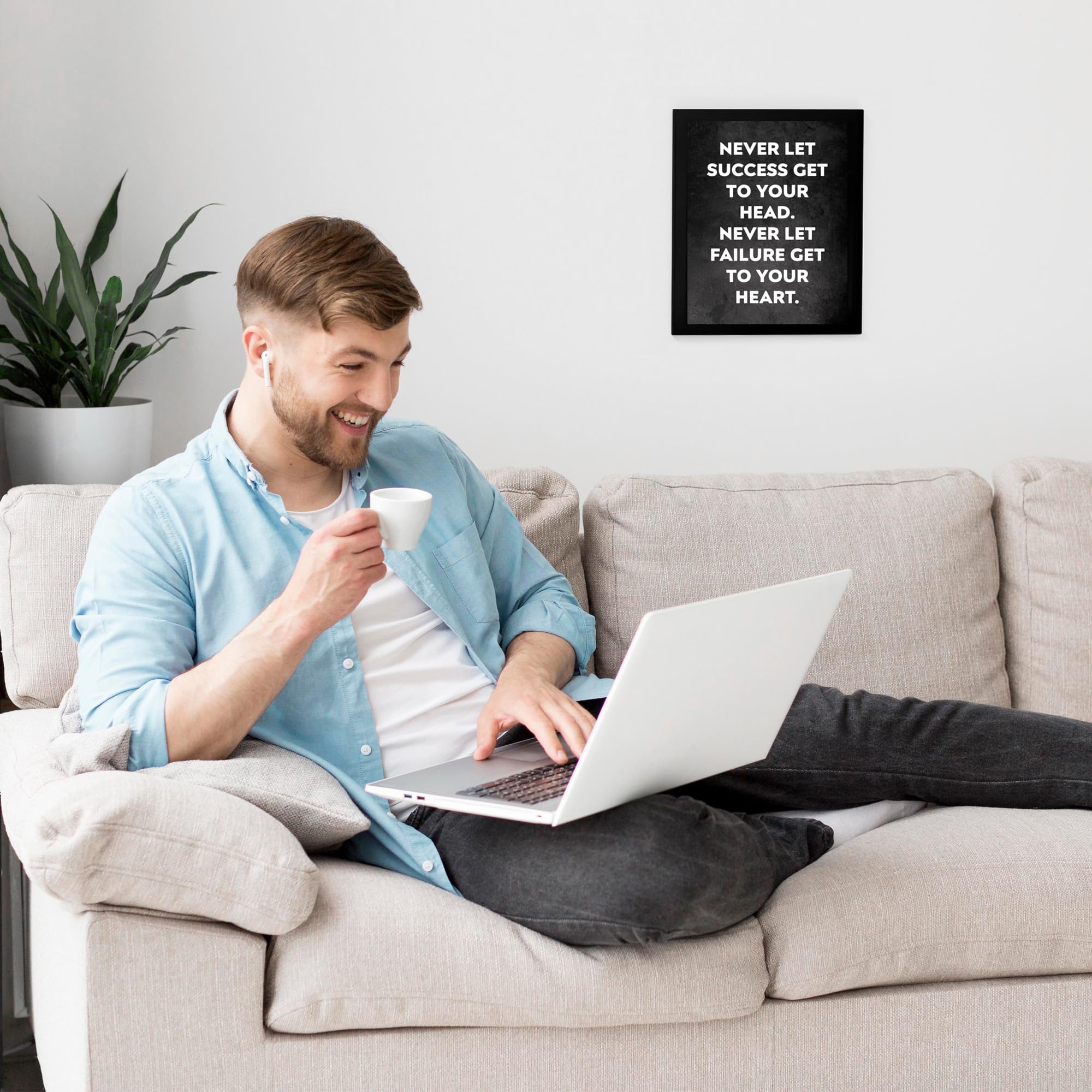 Motivational Wall Art Sign - Modern Typographic Print for Home, Office & Gym Decor | 8x10 Unframed Success Quote Poster | Perfect for Work Cubicles & Inspirational Spaces