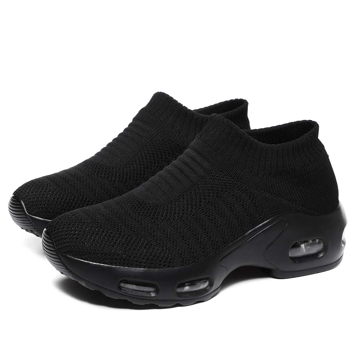Women's Lightweight Knit Slip-On Sneakers with Air Cushion Sole - Comfortable Casual Walking Shoes for Nurses, Doctors & Healthcare Workers - Perfect for Hospital Shifts, Clinic Work & All-Day Wear