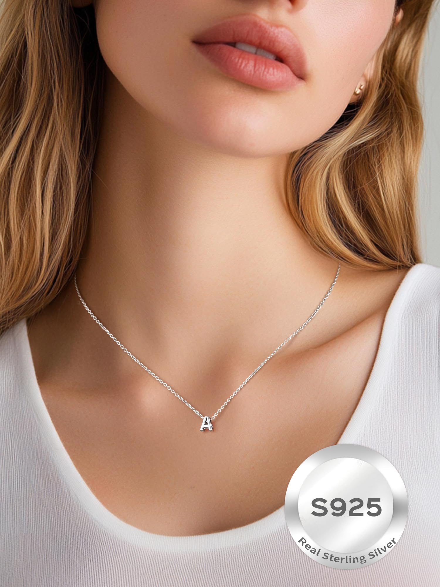 ChicSilver 925 Sterling Silver Initial Necklace for Women - Personalized Dainty Letter Pendant Jewelry - Elegant Gift with Gift Box - Perfect for Birthdays, Anniversaries & Everyday Wear