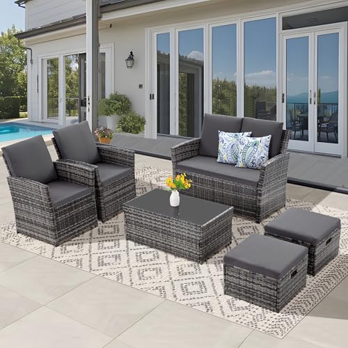 Grey Rattan + Grey Back Cushion