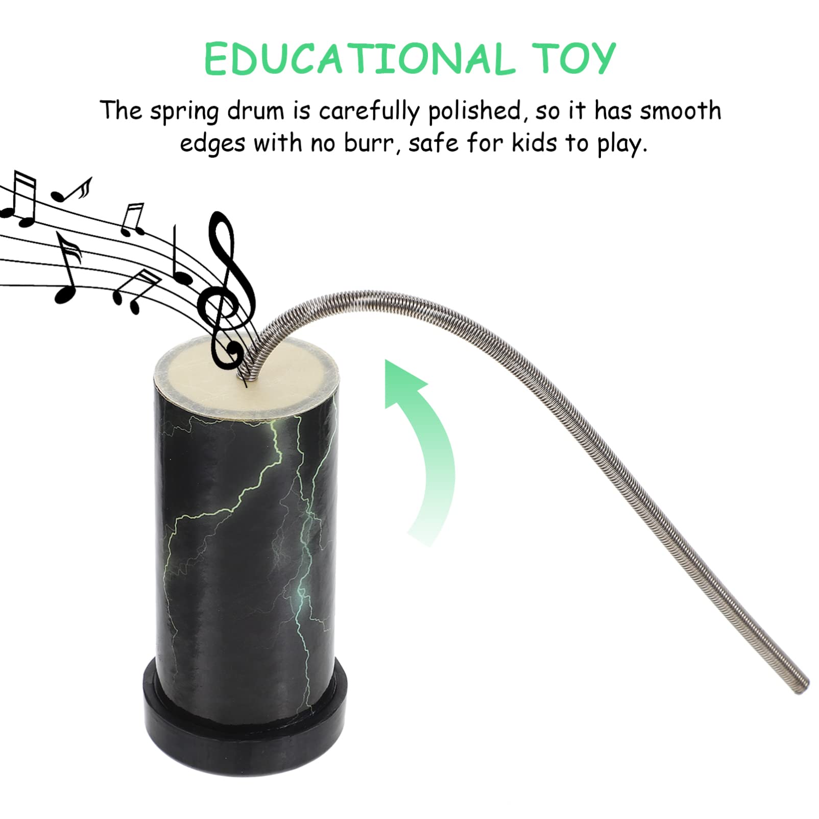 Vaguelly Noisemakers Thunder Drum - Spring Shaker Percussion Instrument for Kids with Stormy Graphics - Perfect for Music Class, Birthday Parties & Sensory Play