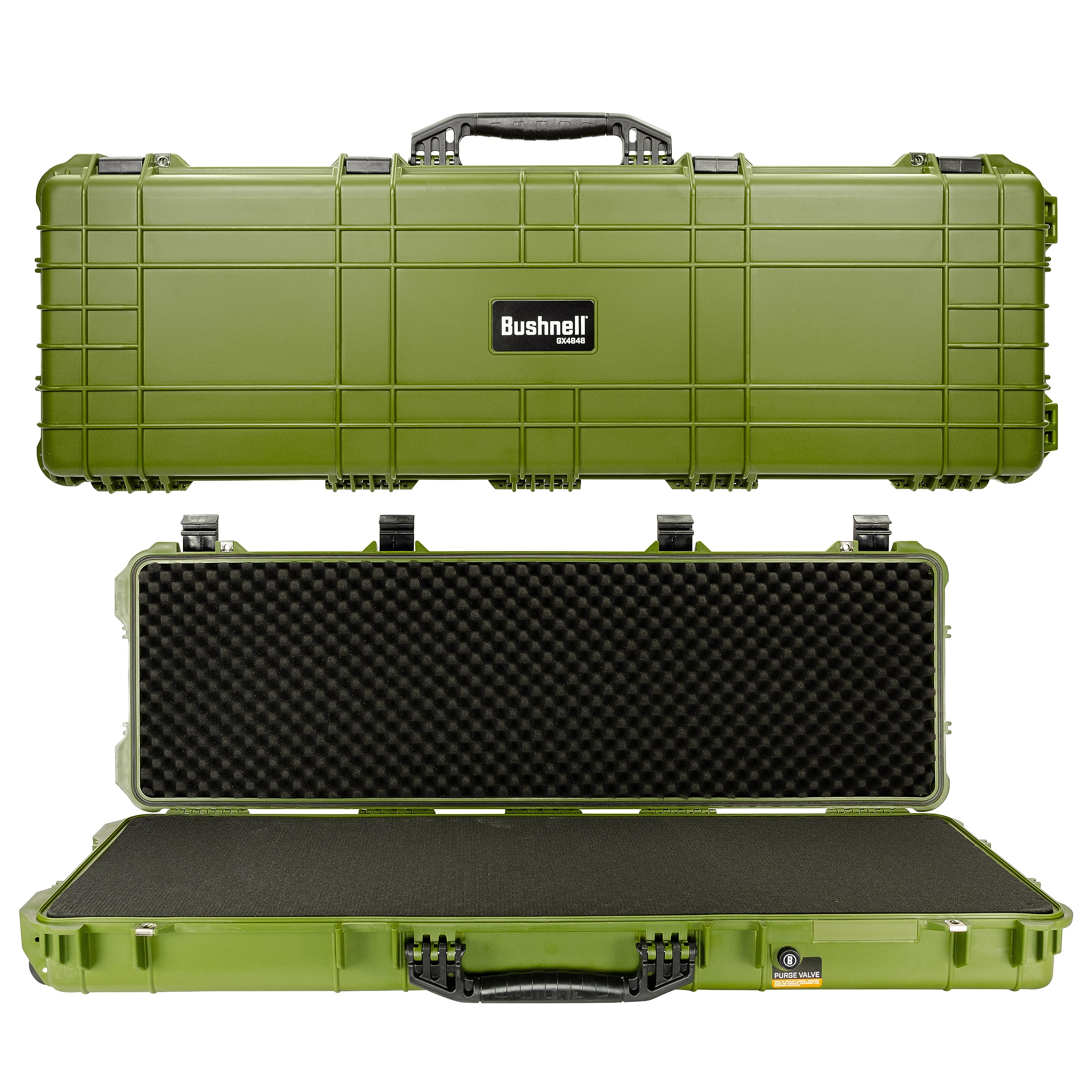 Bushnell 44 Inch Hard Rifle Case - Waterproof, Shockproof, TSA Approved with Wheels - Durable Gun Storage for Hunting, Shooting Range & Air Travel