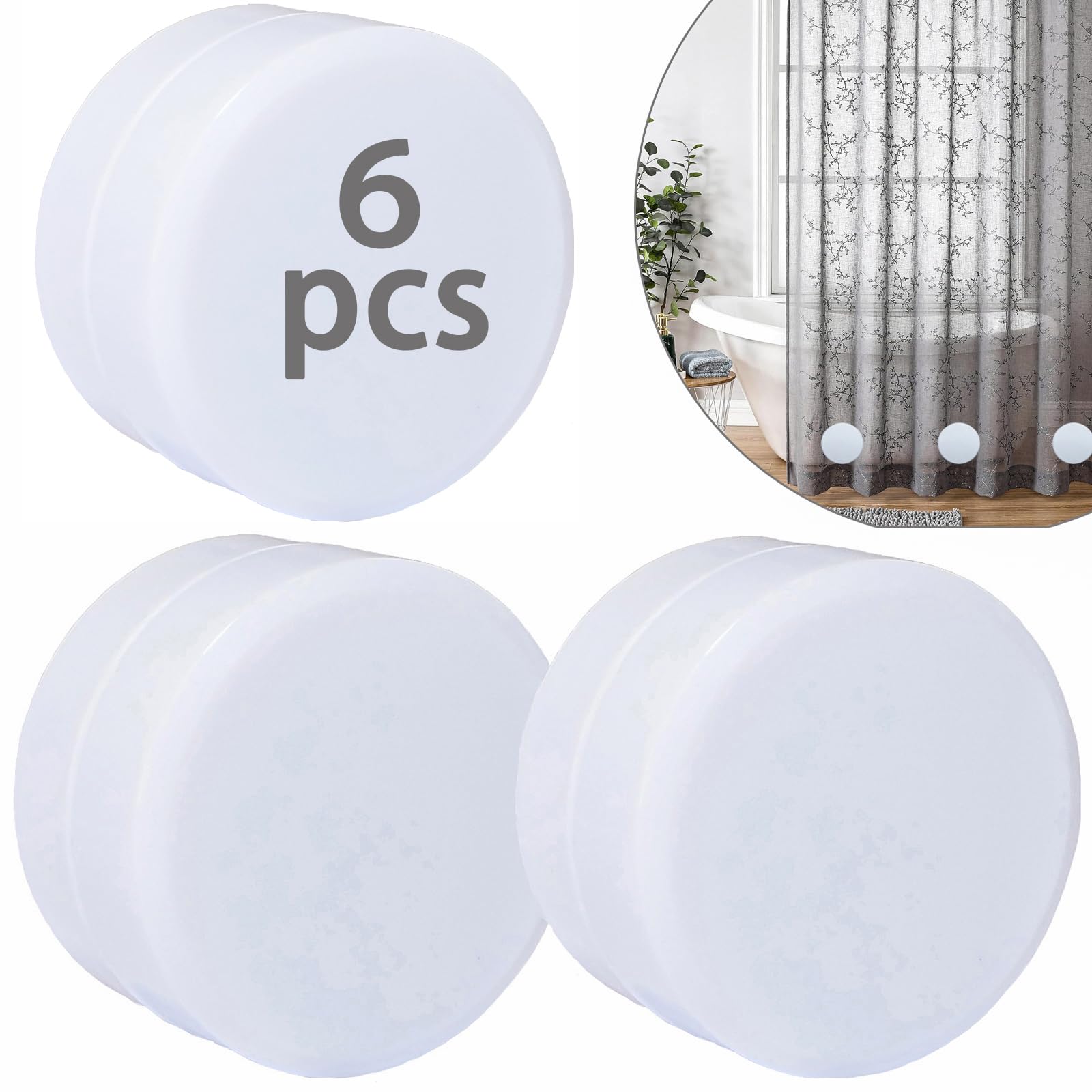 ETHORY Shower Curtain Weights with Strong Magnets - Heavy Duty White Bottom Weights for Shower Curtain Liners - Prevents Curtain from Blowing - Perfect for Bathroom, Shower, and Bathtub Use