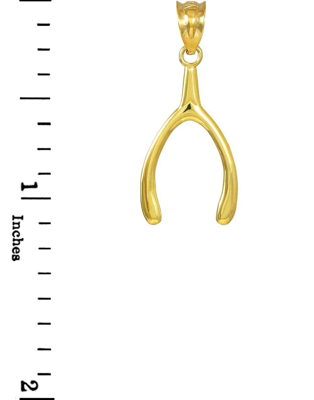 10k Gold Polished Wishbone Pendant Necklace for Women - Elegant Dainty Jewelry Gift for Birthday, Anniversary & Everyday Wear