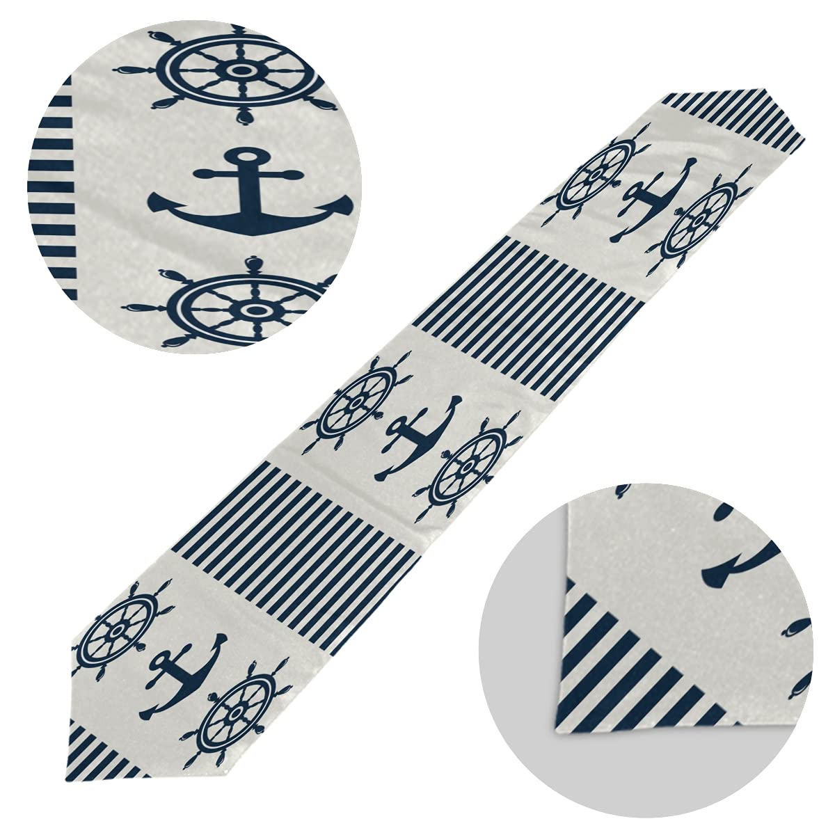 ALAZA Nautical Themed Table Runner - 13x90 Inches Farmhouse Style Decorative Dining Table Cover for Family Dinners, Weddings & Christmas Parties | Machine Washable | Perfect for Coastal, Rustic or Holiday Home Decor