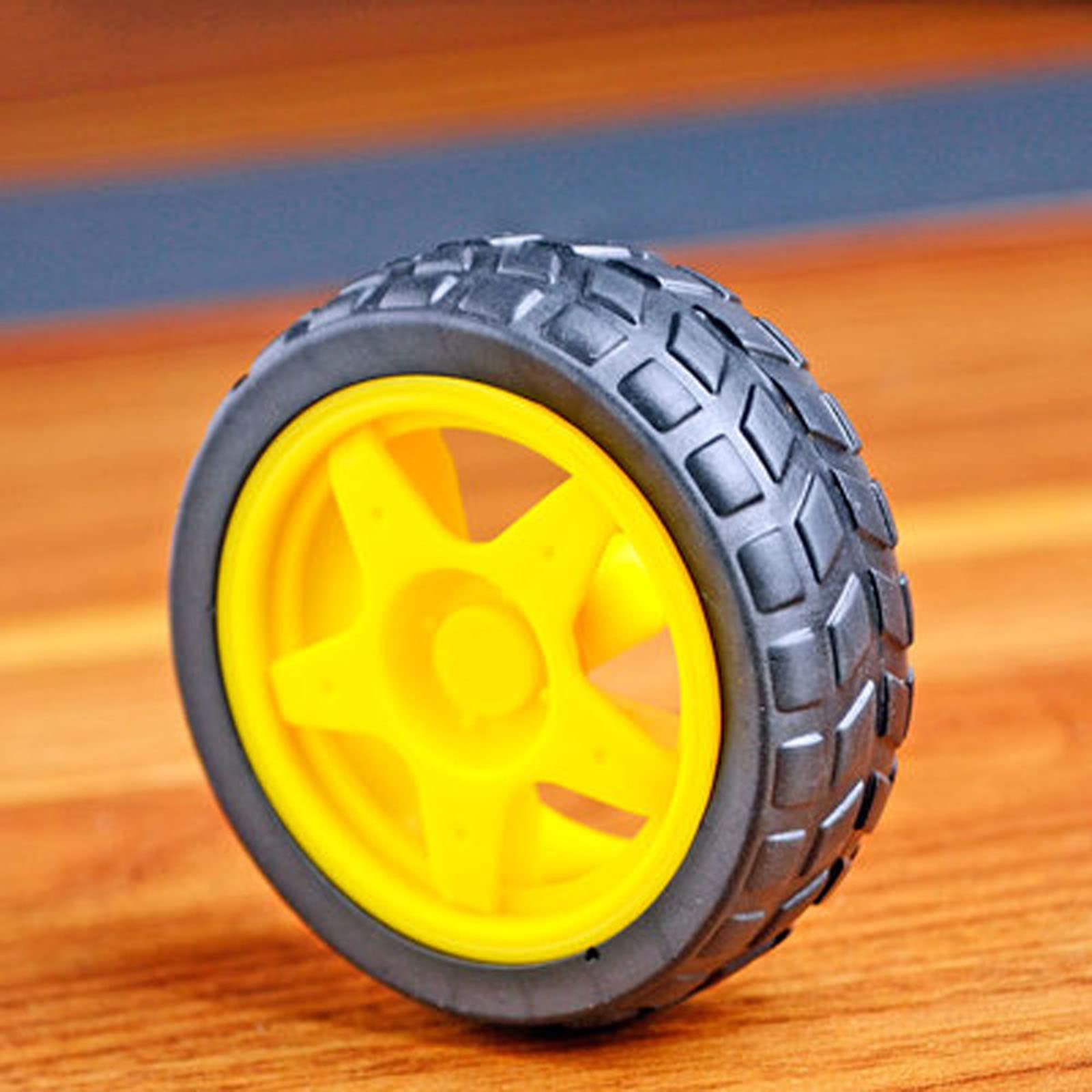 4PCS 65mm TT Motor Wheels for DIY Smart Robot Car - Remote Control Chassis Kit (Yellow) for STEM Projects