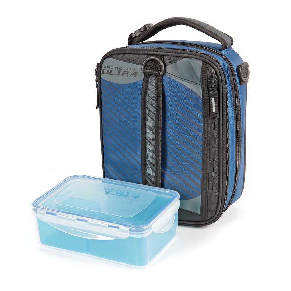Ultra High Performance Expandable Lunch Bag - Double Capacity with Removable Compartments & Ice Pack (Dark Blue) - Perfect for Work, School, Picnics & Outdoor Activities