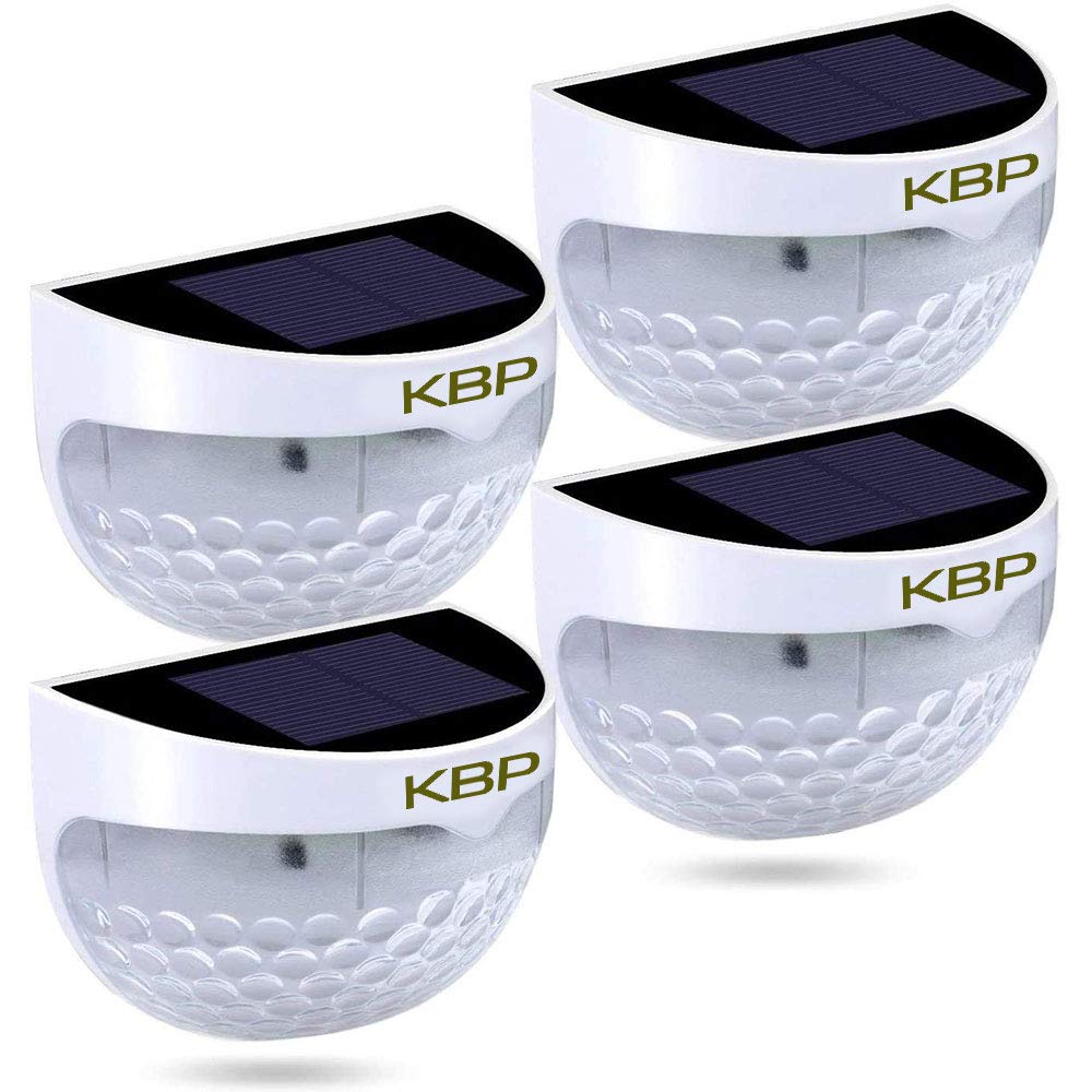 Solar Fence Lights Outdoor - Waterproof Garden Wall Lights for Patio, Yard, Stairway - White Decorative Solar Powered LED Lighting for Pathways, Driveways & Backyard Landscaping