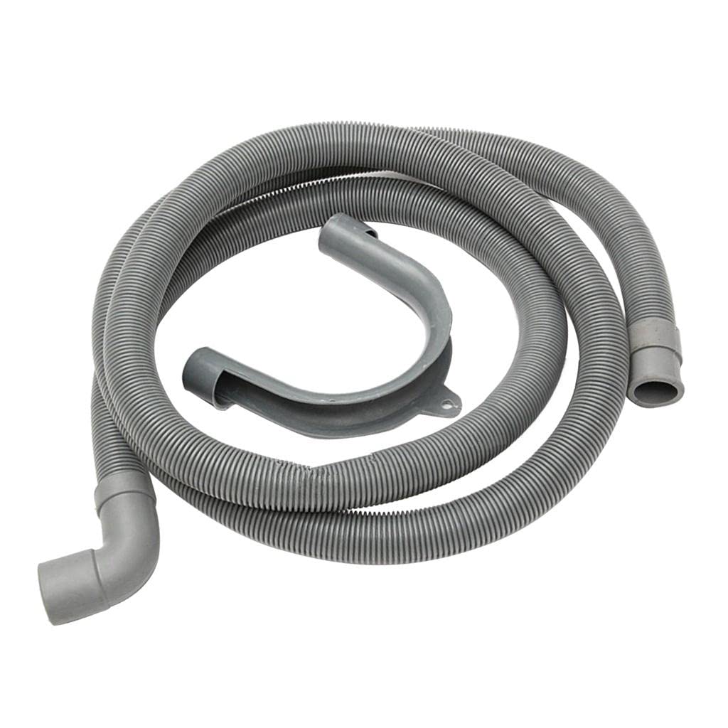 Heavy-Duty Washing Machine Drain Hose with Elbow Connector - 2.5m Flexible Discharge Pipe for Laundry Room & RV Use