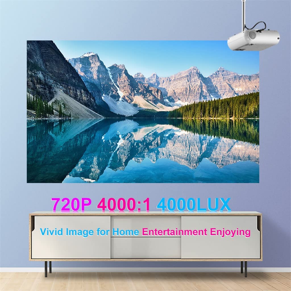 YADECL P62 Mini Projector 4000 Lumens Full HD 1080P LED Portable Projector - Wireless Screen Mirroring for iPhone/Android, Home Theater & Outdoor Movie Nights (Silver)