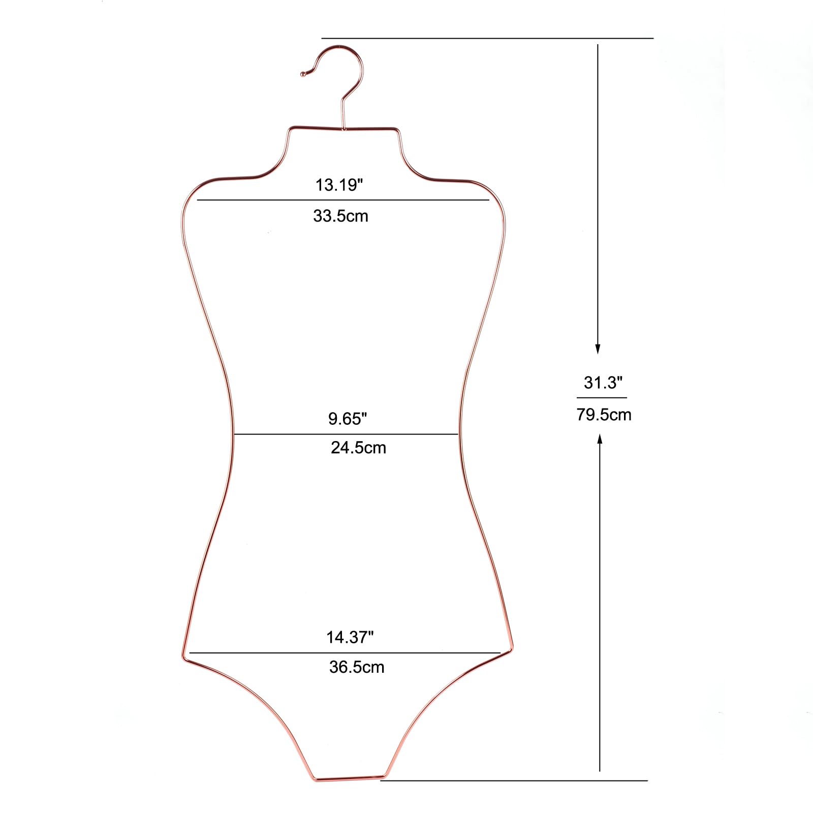 Rose Gold Wire Bikini Hanger - 10 Pack Metal Swimwear Display for Retail Stores, Boutiques & Beach Shops