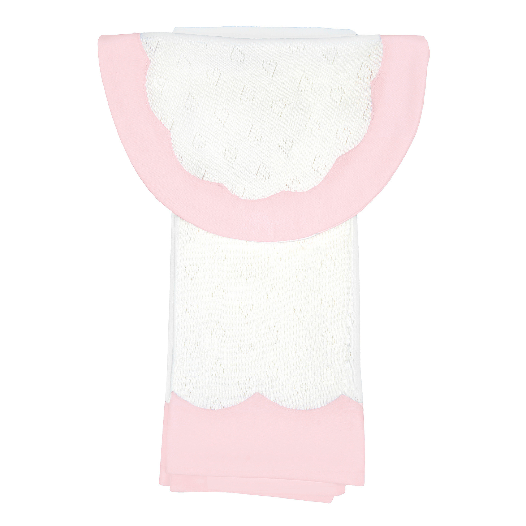Adorable Baby Scalloped Heart Cotton Knit Bib & Burp Cloth Set - Soft & Absorbent for Newborns & Infants - Perfect for Feeding, Drooling & Messy Playtime