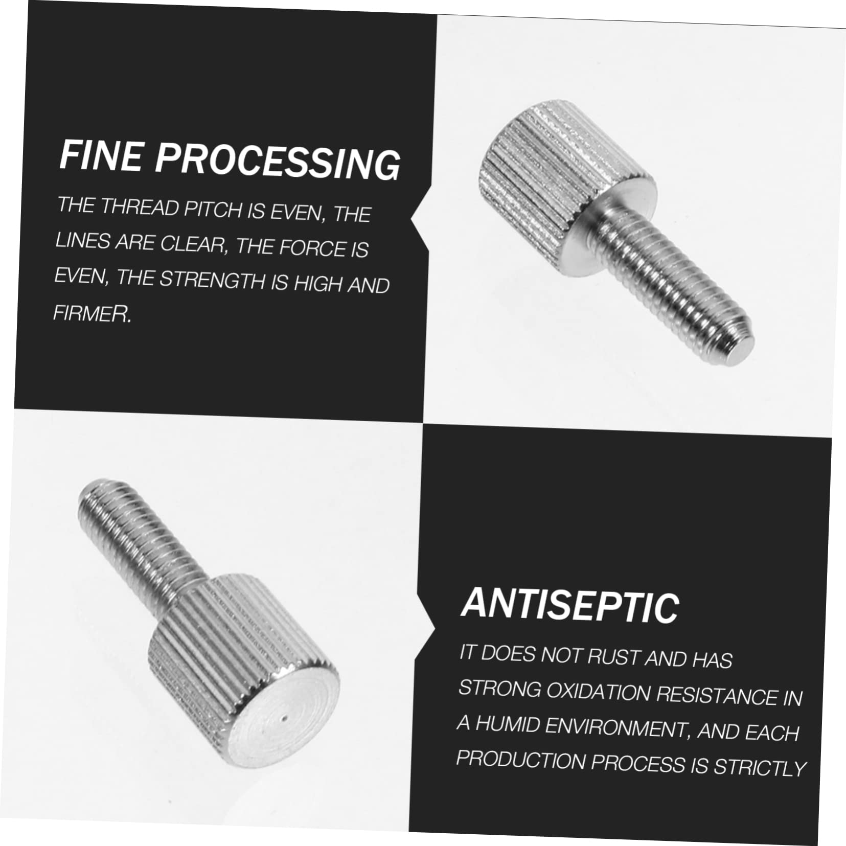 OSALADI 20pcs Knurled Thumb Screws for Computer Case - High Head Nickel-Plated Iron Screws, RGB PC Case Accessories - Perfect for DIY Computer Builds & Case Modifications