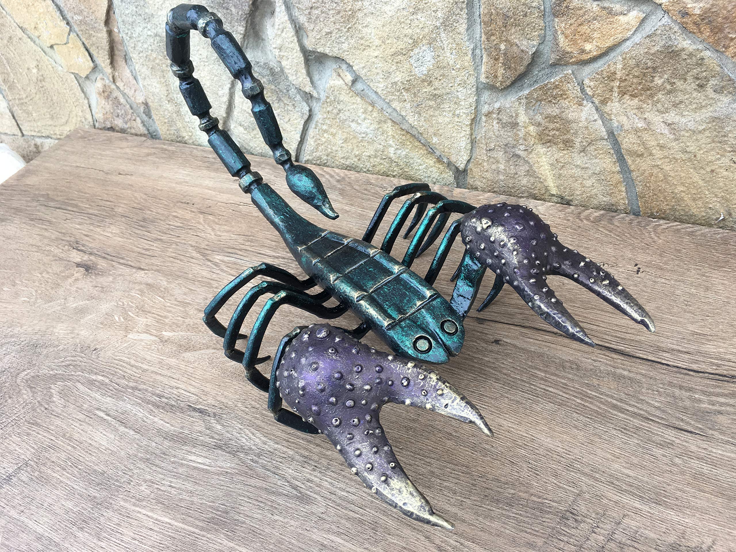 Hand Forged Metal Scorpion Sculpture - Unique Blacksmith Artwork, Hand Hammered Figurine for Home Decor, Office Display, or Gift Idea