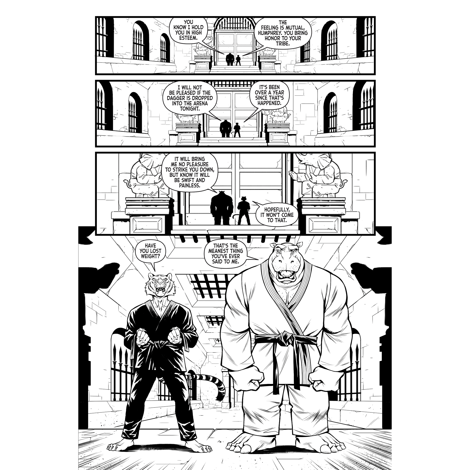 Zoo Jitsu Fighters #1 Comic Book - Shannon Eric Denton Black & White Edition | Collectible Graphic Novel for Comic Enthusiasts & Martial Arts Fans - Perfect for Display, Gifts, and Comic Book Collections