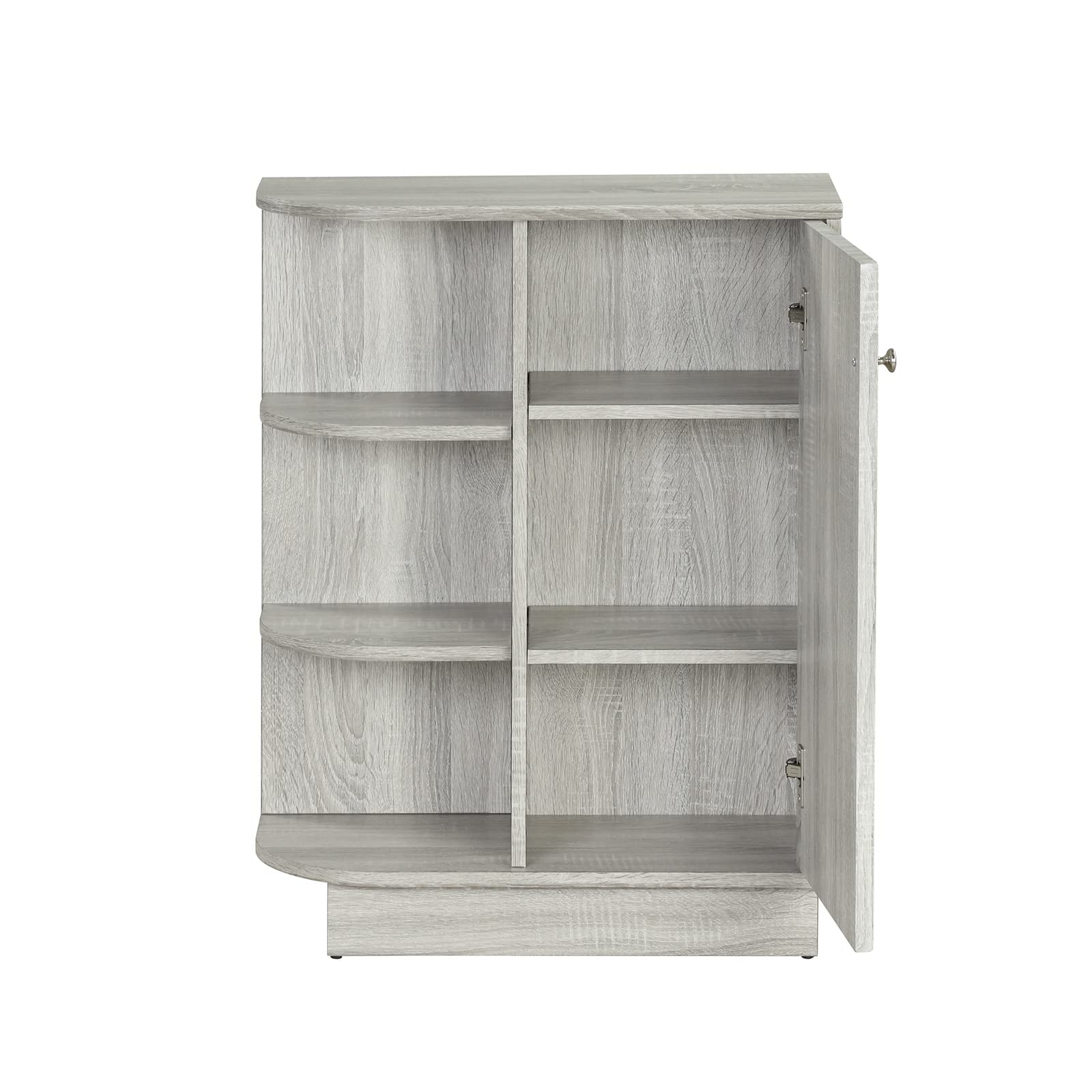 Adjustable Open Style Shelf Cabinet with Ample Storage Space - Easy to Assemble Oak Wood Bookcase for Living Room, Bedroom & Home Office Organization