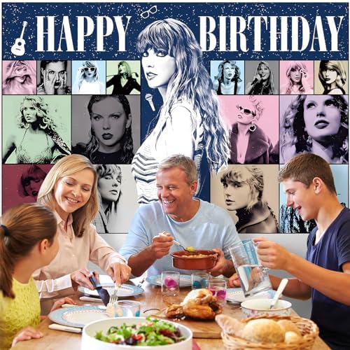 50 PCS Birthday Party Decorations Kit - Includes Banner, Balloons, Backdrop, Cupcake & Cake Toppers - Perfect for Girls, Boys & Fans Birthday Celebrations - Ideal for Home, School & Office Parties