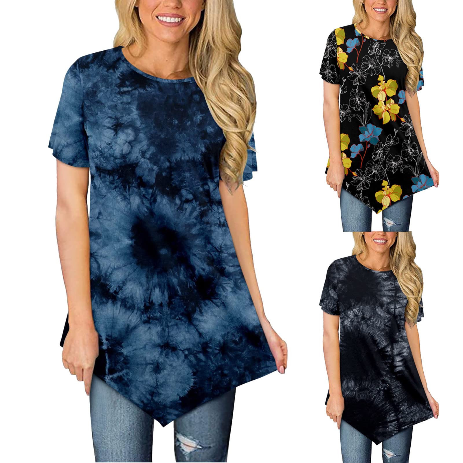 Women's Paisley Printed Short Sleeve Henley V-Neck T-Shirt - Casual Flowy Tunic Blouse with Button Up Design for Everyday Wear | Perfect for Office, Dating & Weekend Outfits