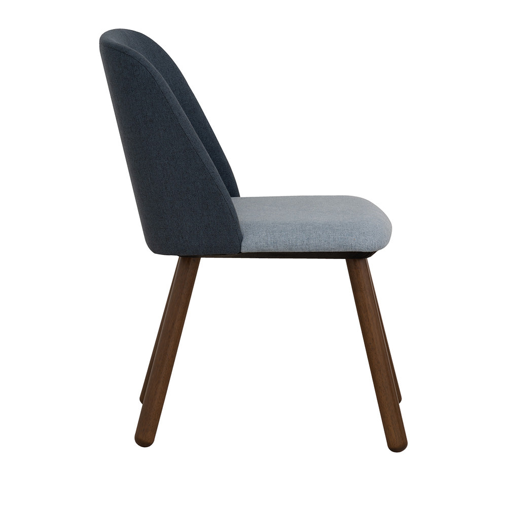 JOLLIN Modern Dining Chair - Walnut Wood Frame with Blue Upholstery - Perfect for Kitchen, Dining Room, and Home Office Use