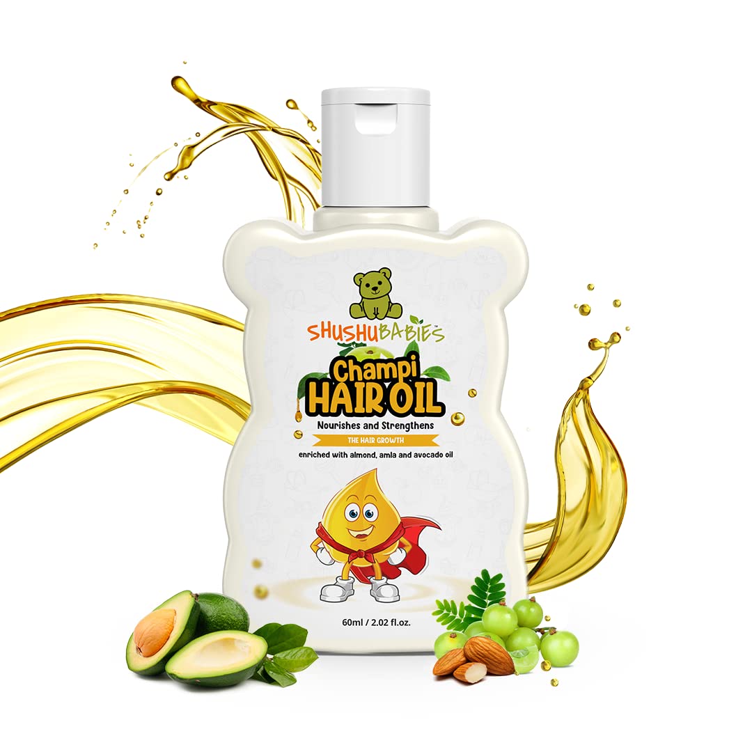 Shushu Babies Natural Chumpi Hair Oil with Avocado & Gooseberry - 60ml | Organic Baby Hair Growth Treatment | Gentle & Nourishing for Newborns, Infants & Toddlers | Perfect for Daily Scalp Massage & Hair Care Routine