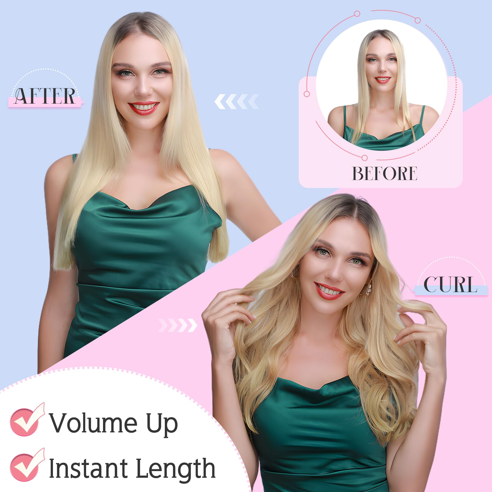 Elailite 100% Real Human Hair Weave Bundles - #613 Bleach Blonde Straight Hair Extensions (18 Inch, 100g) for Stunning Blonde Looks - Perfect for Daily Wear, Parties & Special Occasions