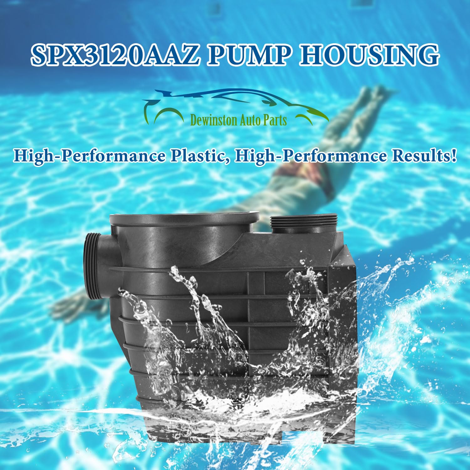 SPX3120AAZ Pump Housing and Strainer - 2 Inch Threaded Style with Drain Plugs for Hayward Super II Pump | Replacement Pool Pump Strainer Housing for In-Ground Pools | Compatible with Above Ground Pools, Spas, and Water Filtration Systems