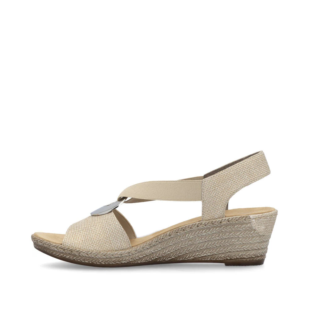 Rieker 624H6 Beige Women's Comfortable Casual Shoes for Walking, Work & Everyday Wear