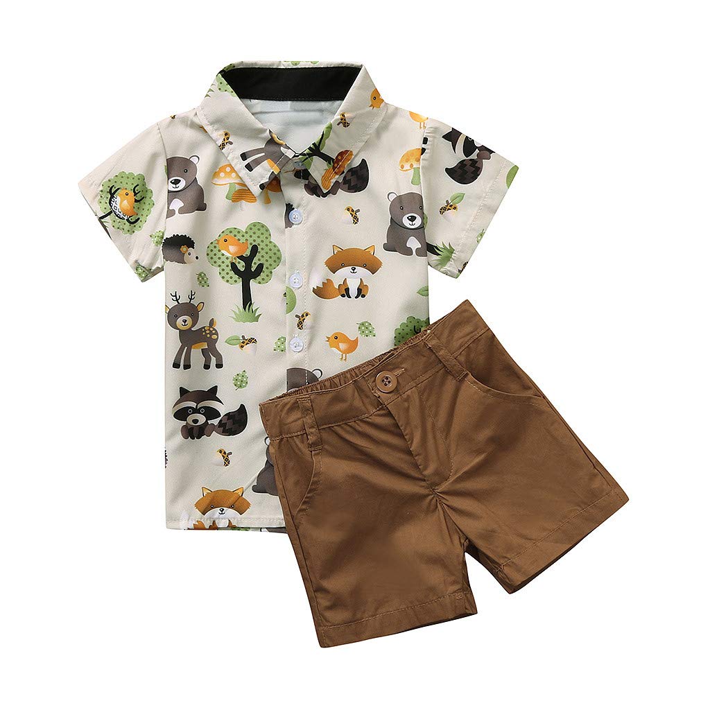 Baby Boys Bear Print T-Shirt & Shorts Set (18-24M) - Playtime Outfits