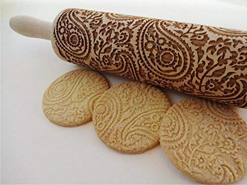 6-Piece Laser Engraved Embossing Rolling Pin Set for Homemade Cookies - Custom Patterns - Perfect for Baking, DIY Crafts & Holiday Cookie Decorating