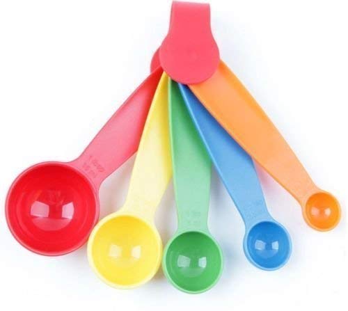 BullBear 5-Piece Mini Measuring Spoon Set - Colorful Baking & Cooking Utensils for Precise Measurements - Perfect for Kitchen, Coffee, Tea, Spices & DIY Crafts (Multi-Colored, Pack of 1)