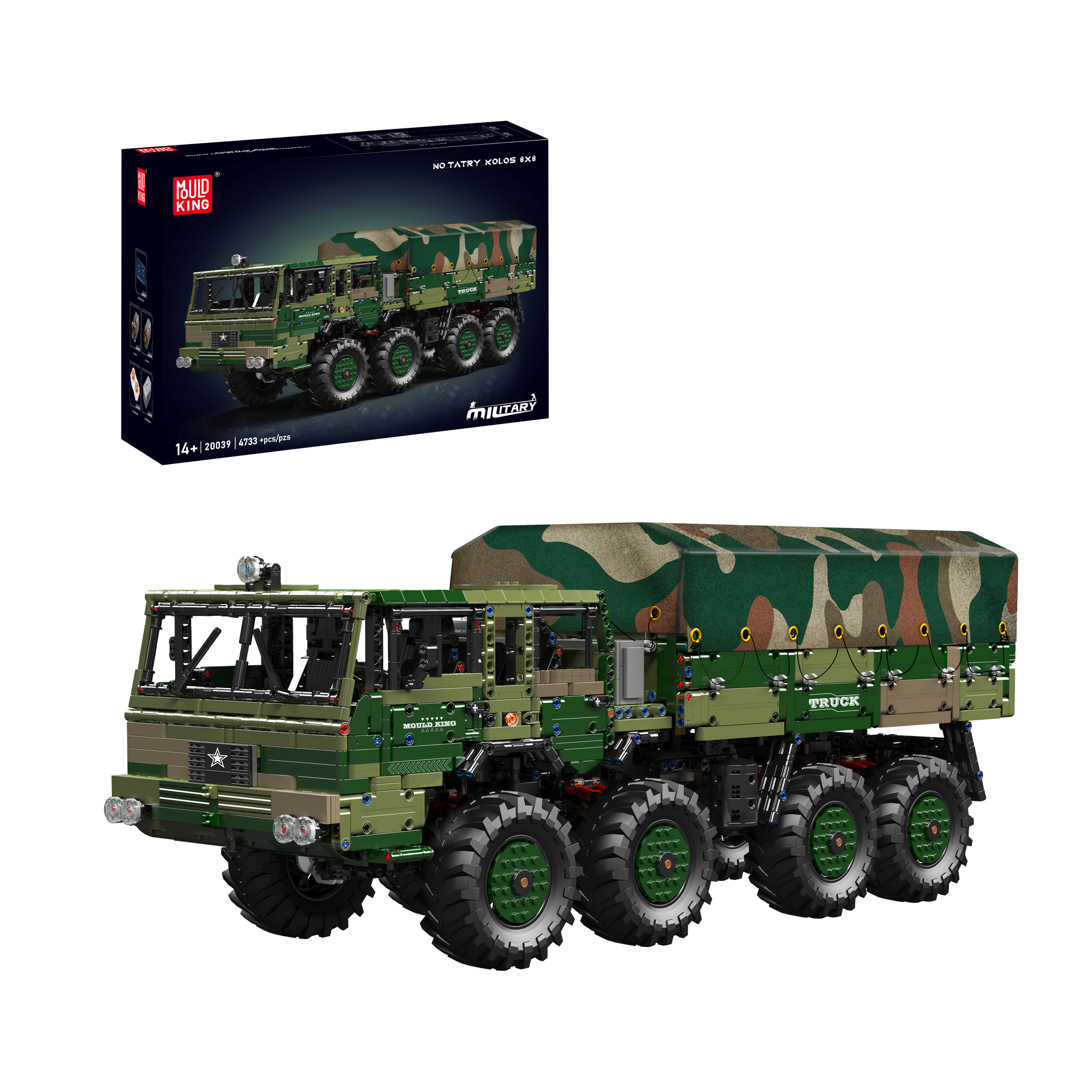 Mould King 20039/20040 Remote Control KOLOS 8X8 Truck Building Blocks Set - 4,733 Pieces STEM Toy for Adults & Kids | Perfect for DIY Construction, RC Car Enthusiasts & Collectors