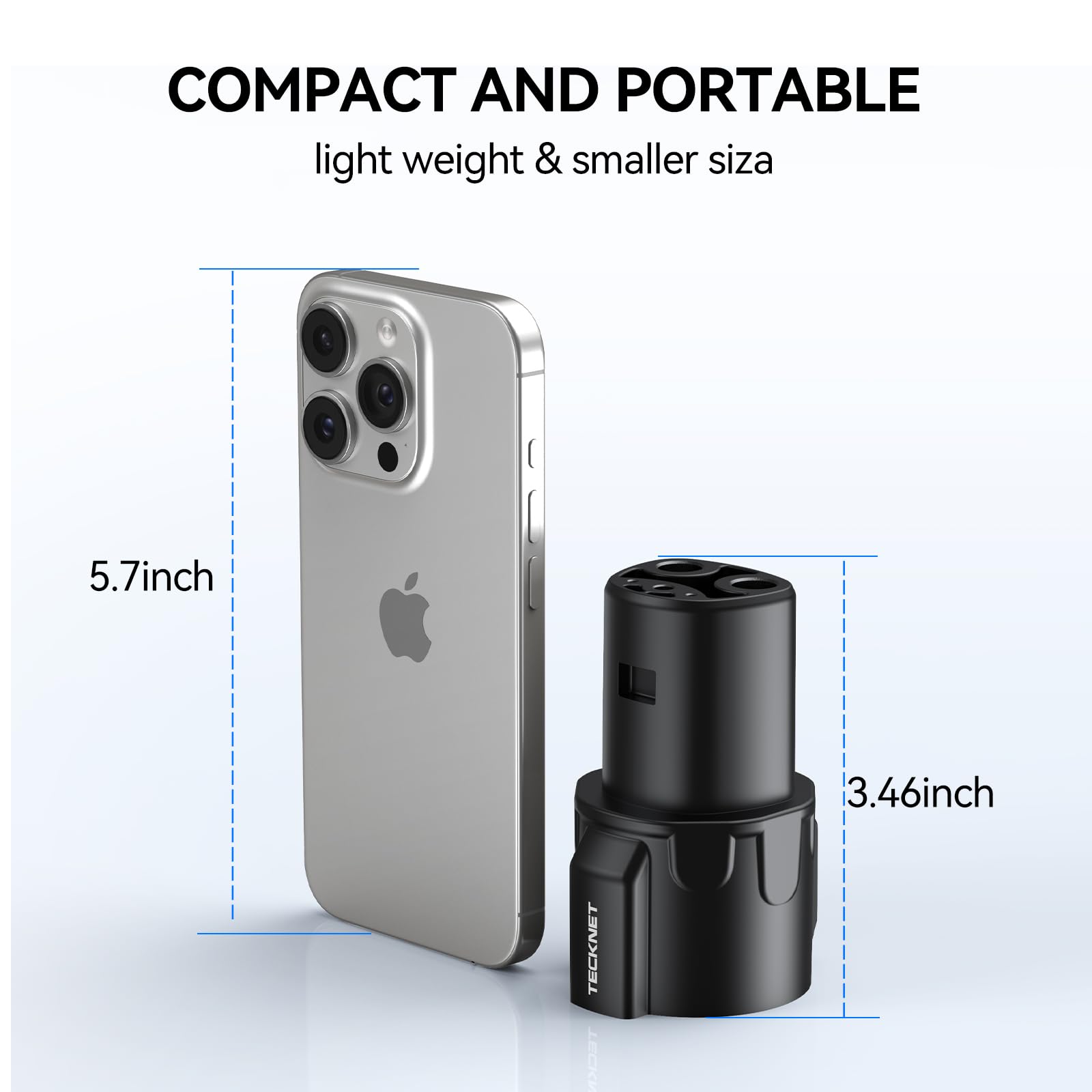 TECKNET J1772 to Tesla Charger Adapter - 80A 240V Fast Charging Compatible with Tesla Model 3/Y/X/S - SAE J1772 EV Charging Converter - Plug & Play for Home, Travel & Public Charging Stations