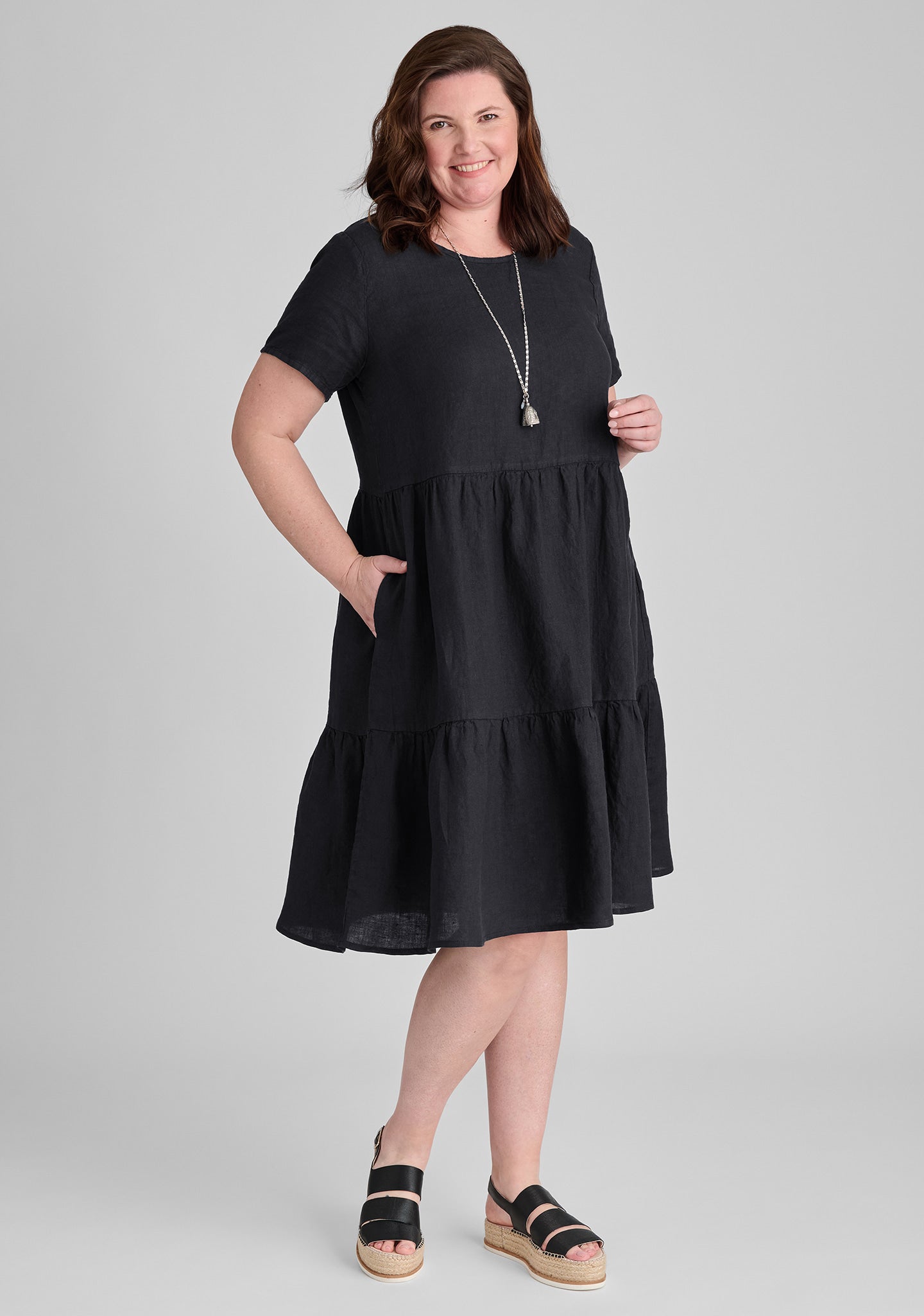 Ruthie's Short Sleeve Linen Dress for Women | Breathable Summer Casual Dress | Perfect for Beach, Picnic & Vacation Outfits
