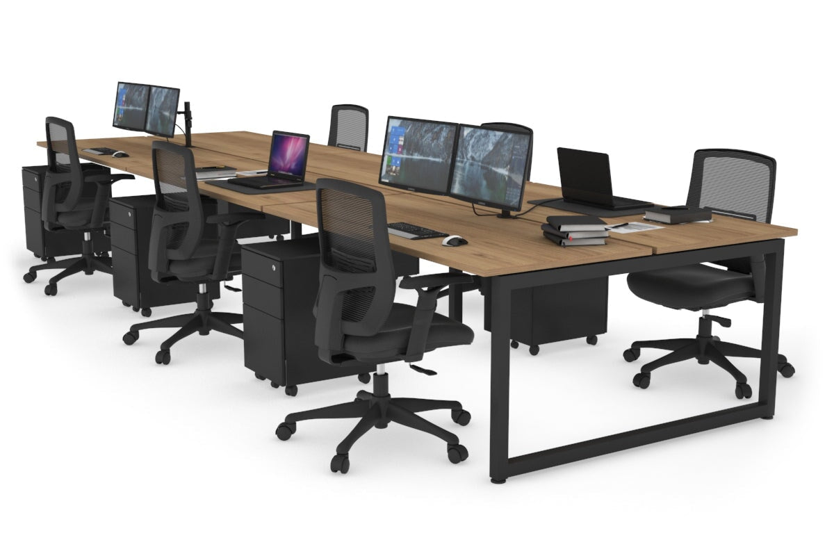 Quadro Loop Legs 6-Person Office Workstation Desk [1800L x 700W] - Modern Collaborative Workspace Solution for Team Projects & Open Office Layouts
