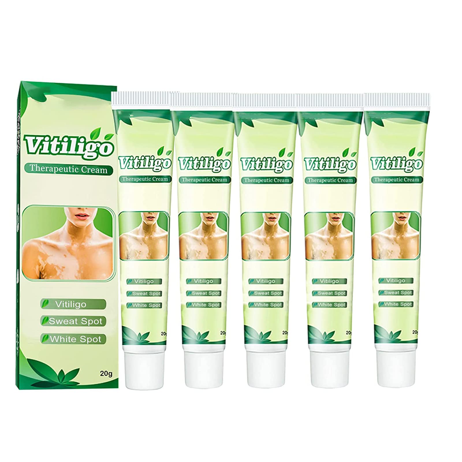 Spotcare Vitiligo Therapeutic Cream - Natural Treatment for White Spots, Psoriasis & Hyperpigmentation | Skin Care Solution for Vitiligo (5-Pack) | Perfect for Daily Use & Sensitive Skin Care