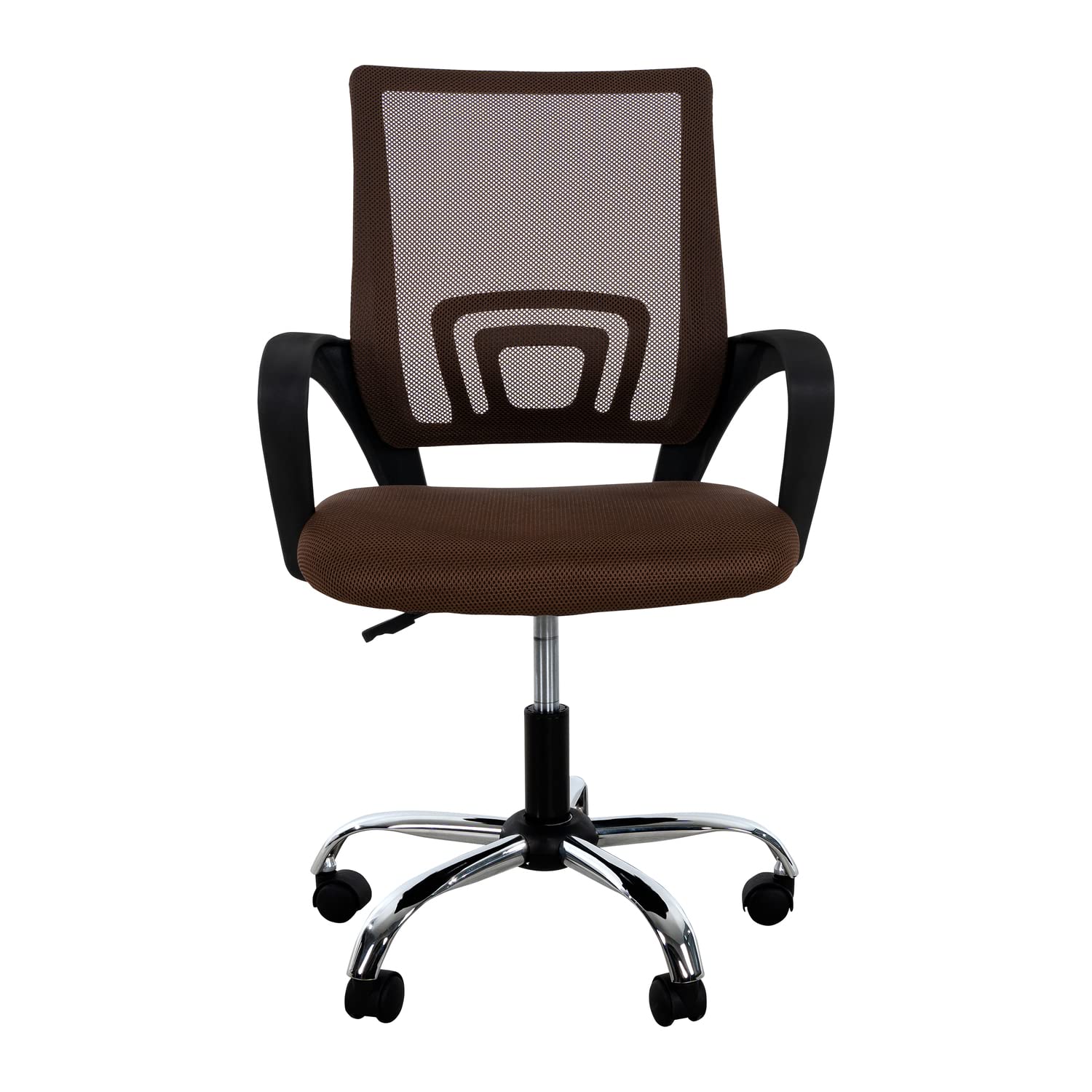Ergonomic Home Office Desk Chair with Adjustable Lumbar Support - Comfortable Swivel Rolling Computer Chair for Small & Tall Desks, White & Brown Executive Chair - Perfect for Remote Work, Gaming, and Long Hours at Office Desk