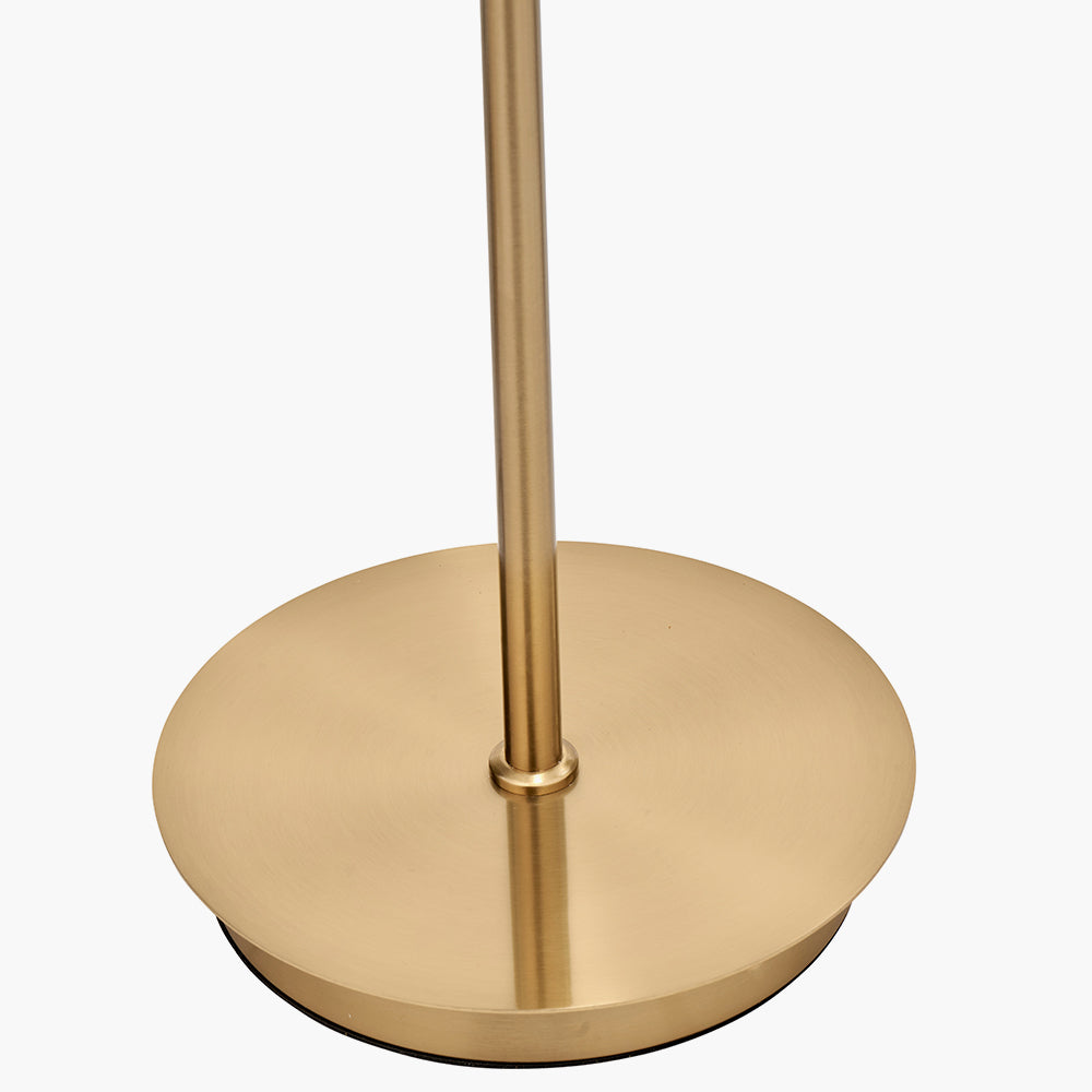 Modern Alondra Gold Metal & White Glass LED Floor Lamp - Adjustable Brightness for Living Room, Bedroom, or Office Lighting