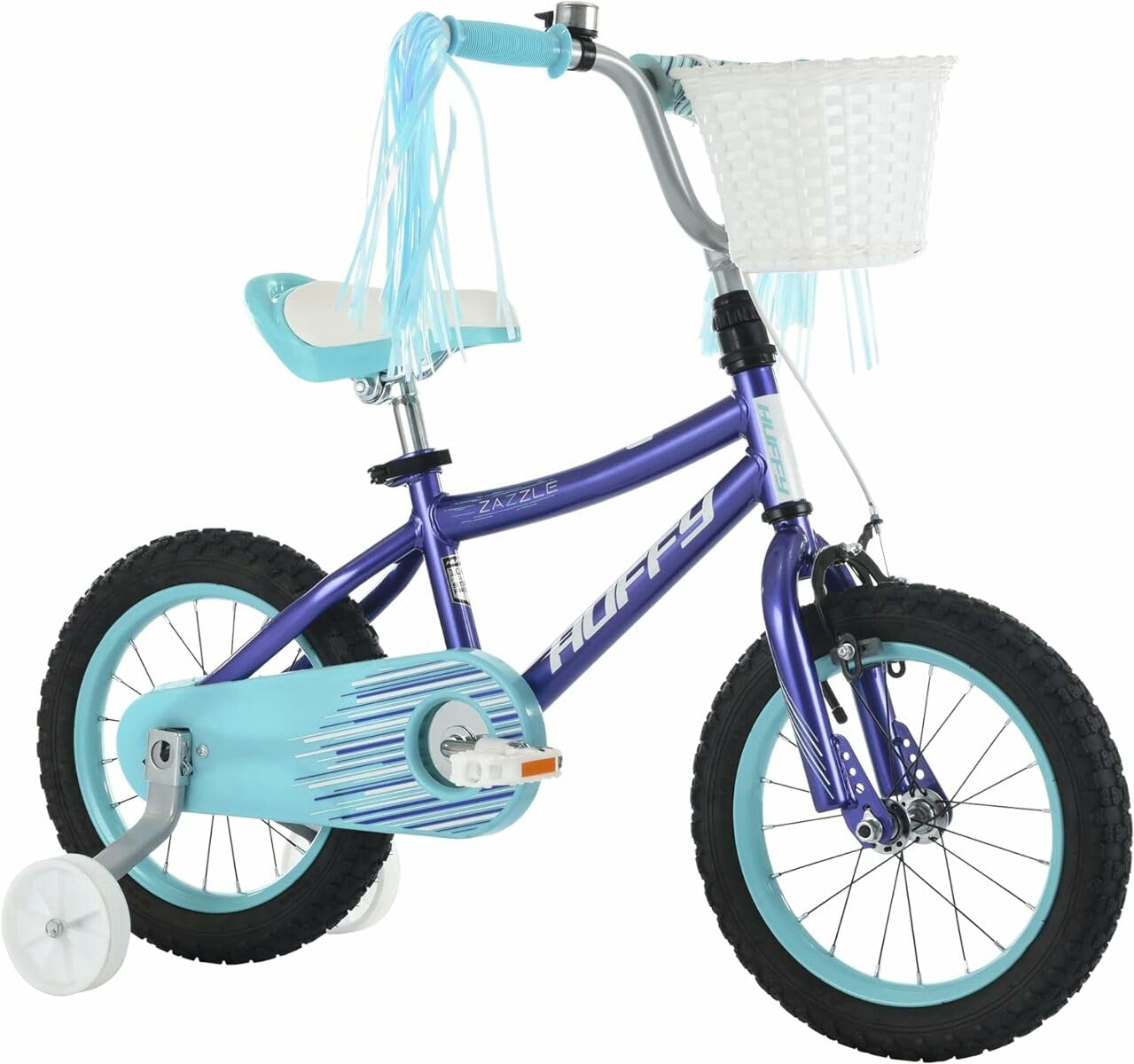 Huffy Zazzle Girls Bike for Kids 16-20 Inch with Training Wheels, Streamers & Basket - Perfect for Outdoor Riding, Neighborhood Adventures & Birthday Gifts