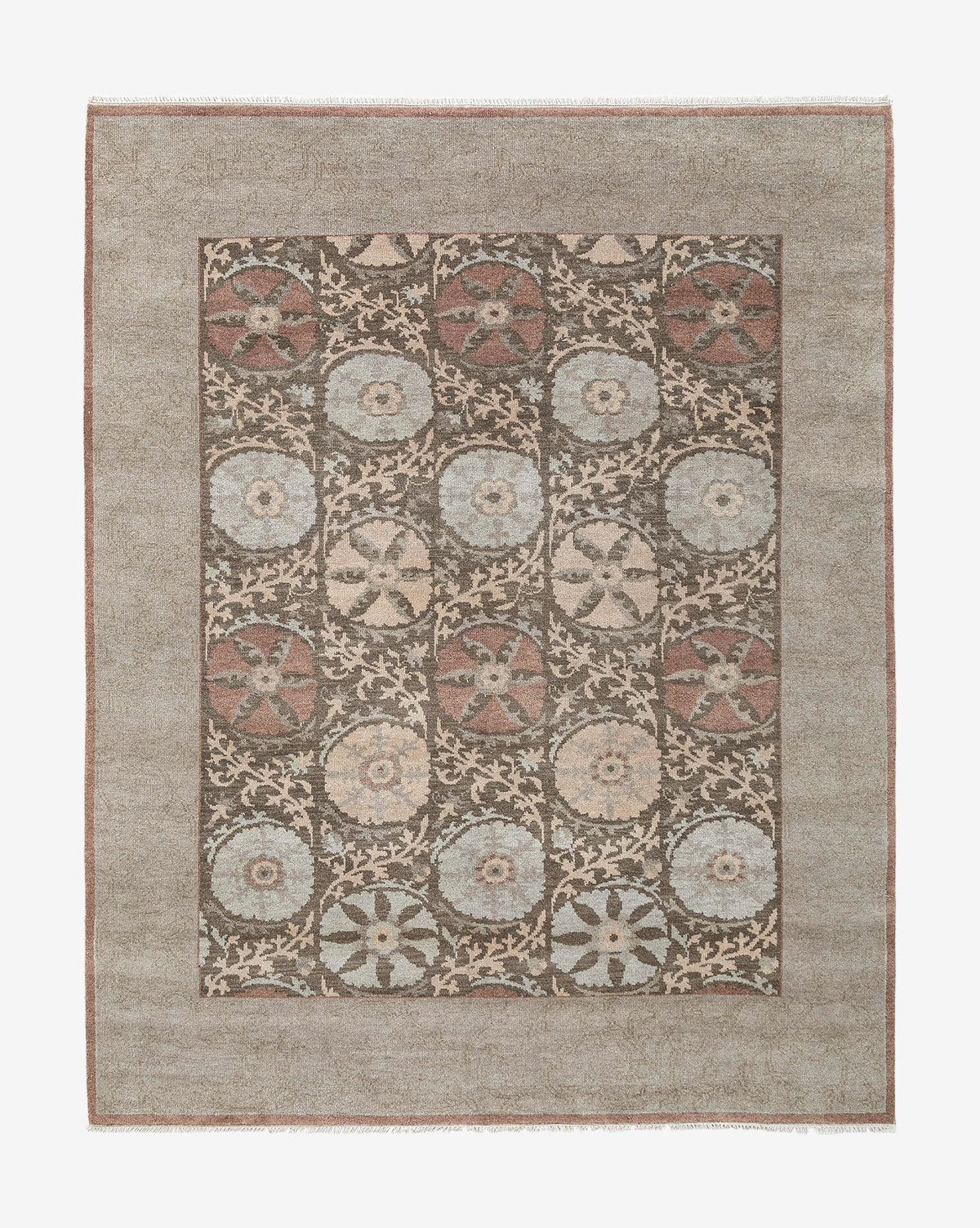 Handmade Suzani Wool Rug - Traditional Hand-Knotted Design - Perfect for Living Room, Bedroom, or Home Decor