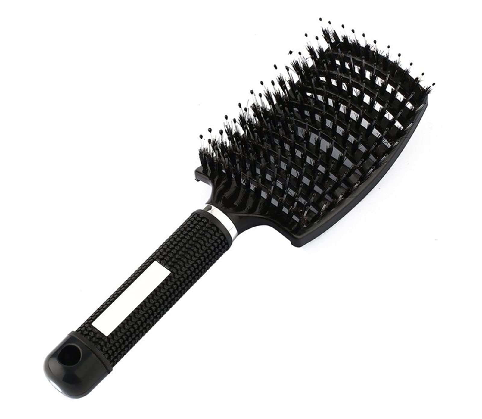Louxuan Anti-Static Detangling Hair Brush for Women - Nylon Bristles Scalp Massage Comb, Heat Resistant Tangle Teaser & Anti-Frizz Barber Comb (Black) - Perfect for Daily Styling, Salon Use & Travel
