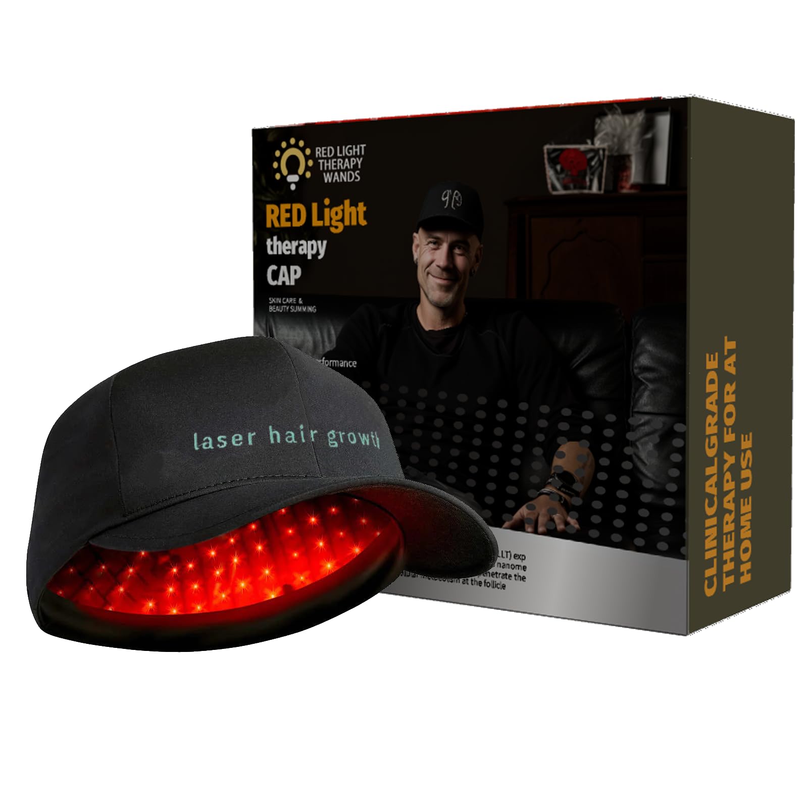 Laser Hair Growth Cap for Men & Women - FDA Cleared Red Light Therapy Cap for Hair Regrowth & Thinning Hair Treatment - At-Home Laser Hair Growth System for Hair Loss Prevention & Scalp Health - Perfect for Daily Use at Home, Office or Travel