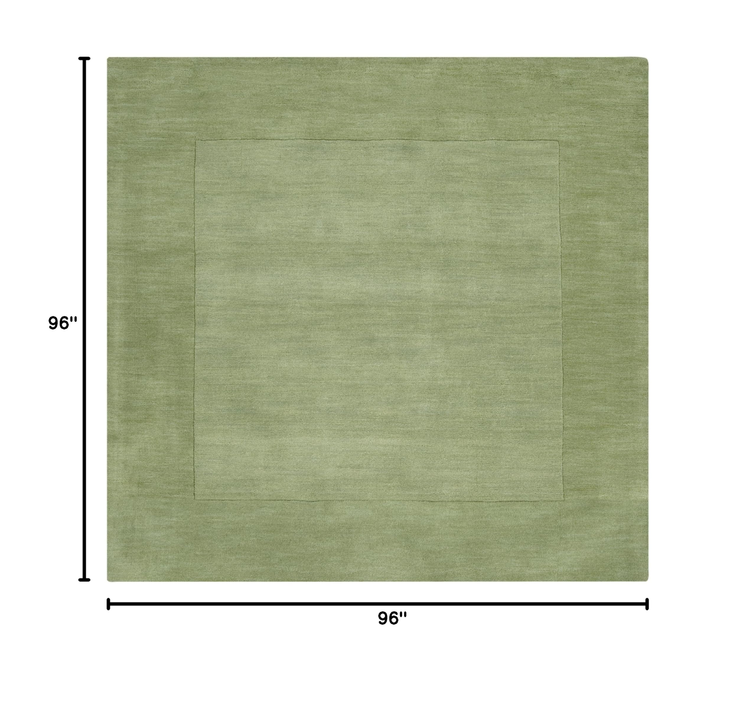 Mark&Day 8x8 Reims Modern Wool Area Rug - Grass Green Square Carpet for Living Room, Bedroom, Kitchen | Soft & Durable Home Decor | Perfect for Cozy Spaces & High-Traffic Areas