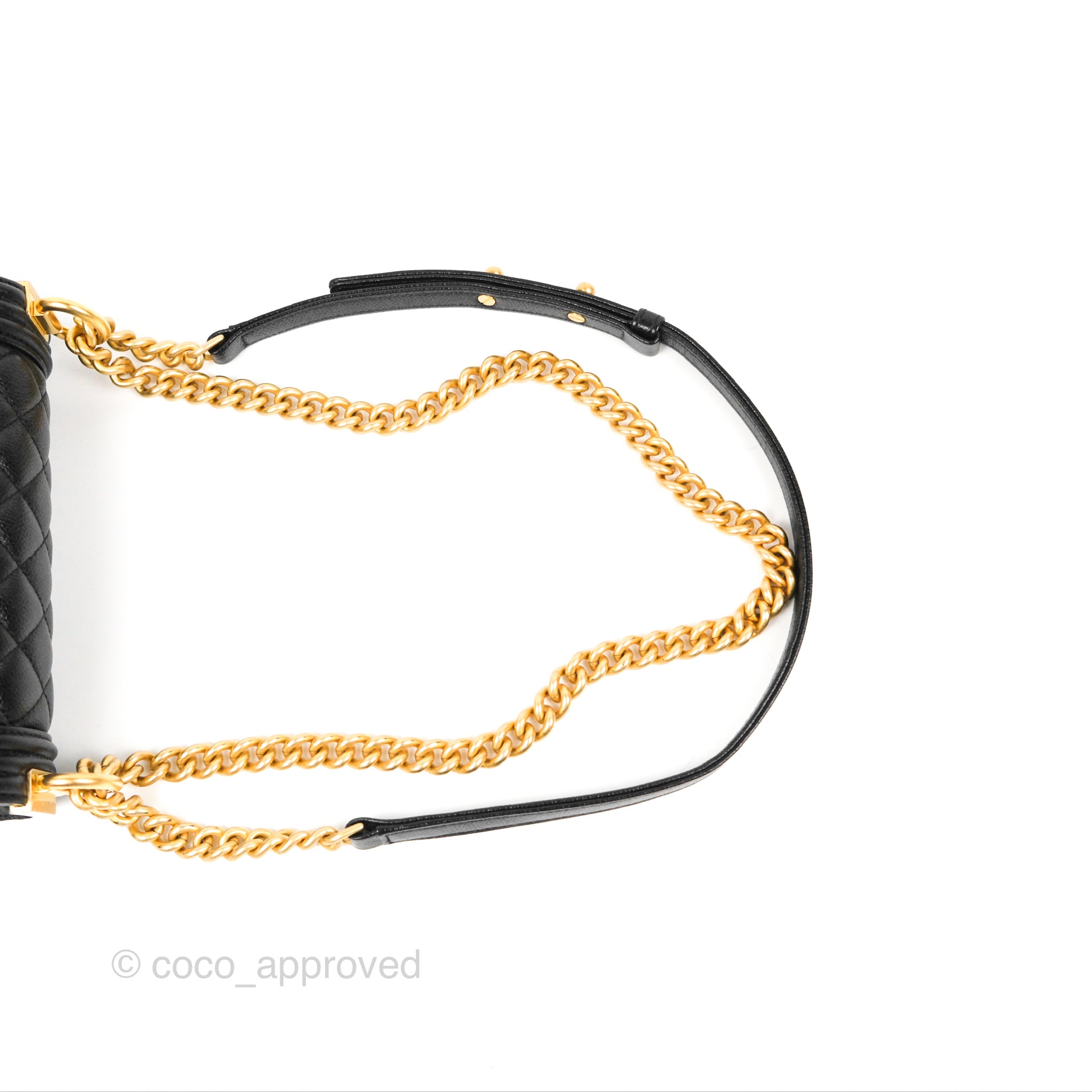 Chanel Boy Messenger Bag Black Caviar Leather with Aged Gold Hardware - Luxury Crossbody Bag for Women, Perfect for Work, Travel & Evening Events