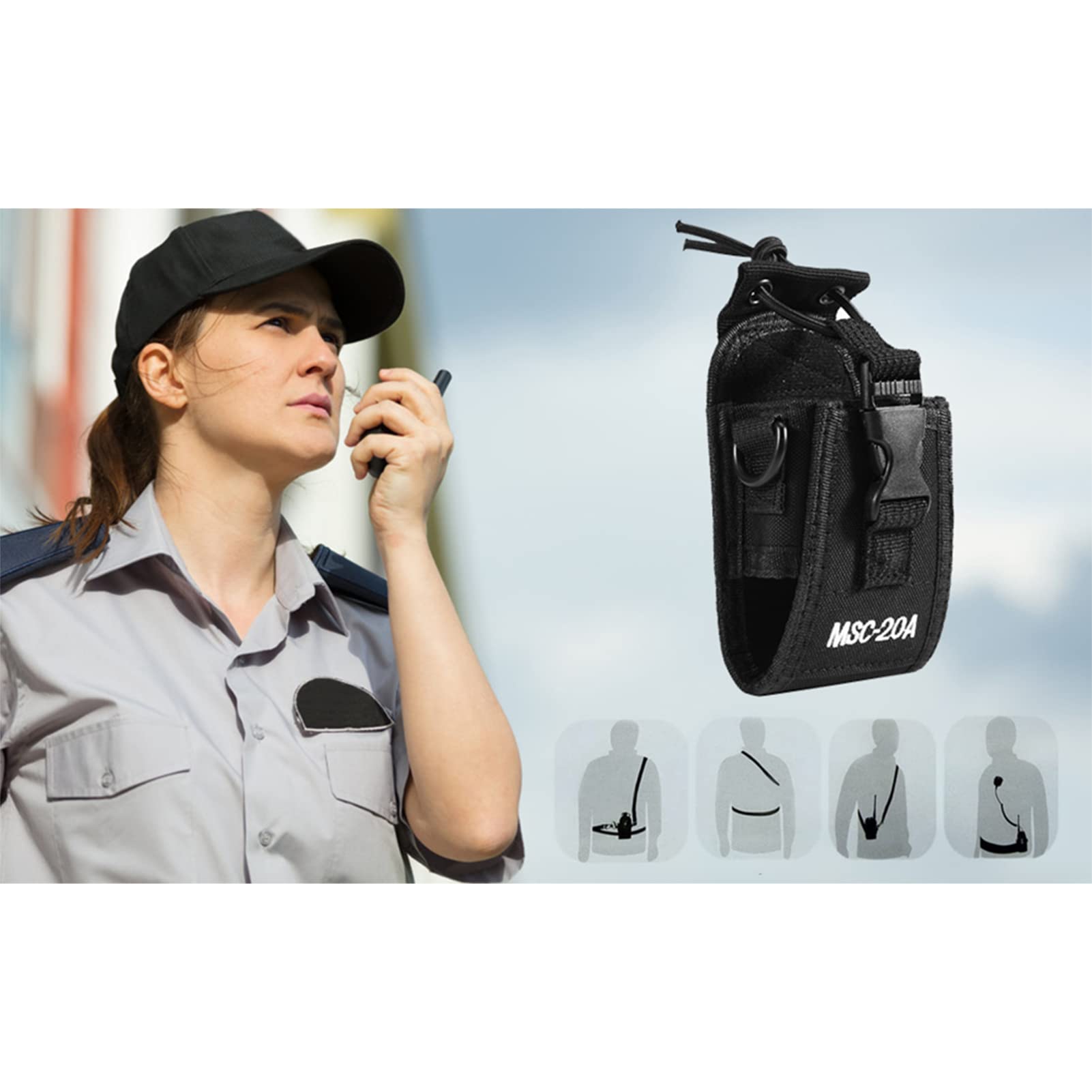 Tactical Radio Pouch - Universal MOLLE Walkie Talkie Holder with Adjustable Strap for Duty Belt, Hunting & Outdoor Activities | Durable Multi-Function Radio Case for Two-Way Radios, Intercom & Communication Gear