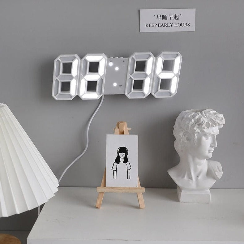 3D LED Digital Wall Clock - Modern Stylish Design for Home, Office & Bedroom | Easy-to-Read Display with Alarm & Temperature Function